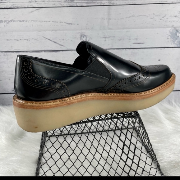 DKNY Women’s Brogue Platform Wingtip Oxfords Slip-ons, Rubber Sole, Classic Look - Picture 6 of 12